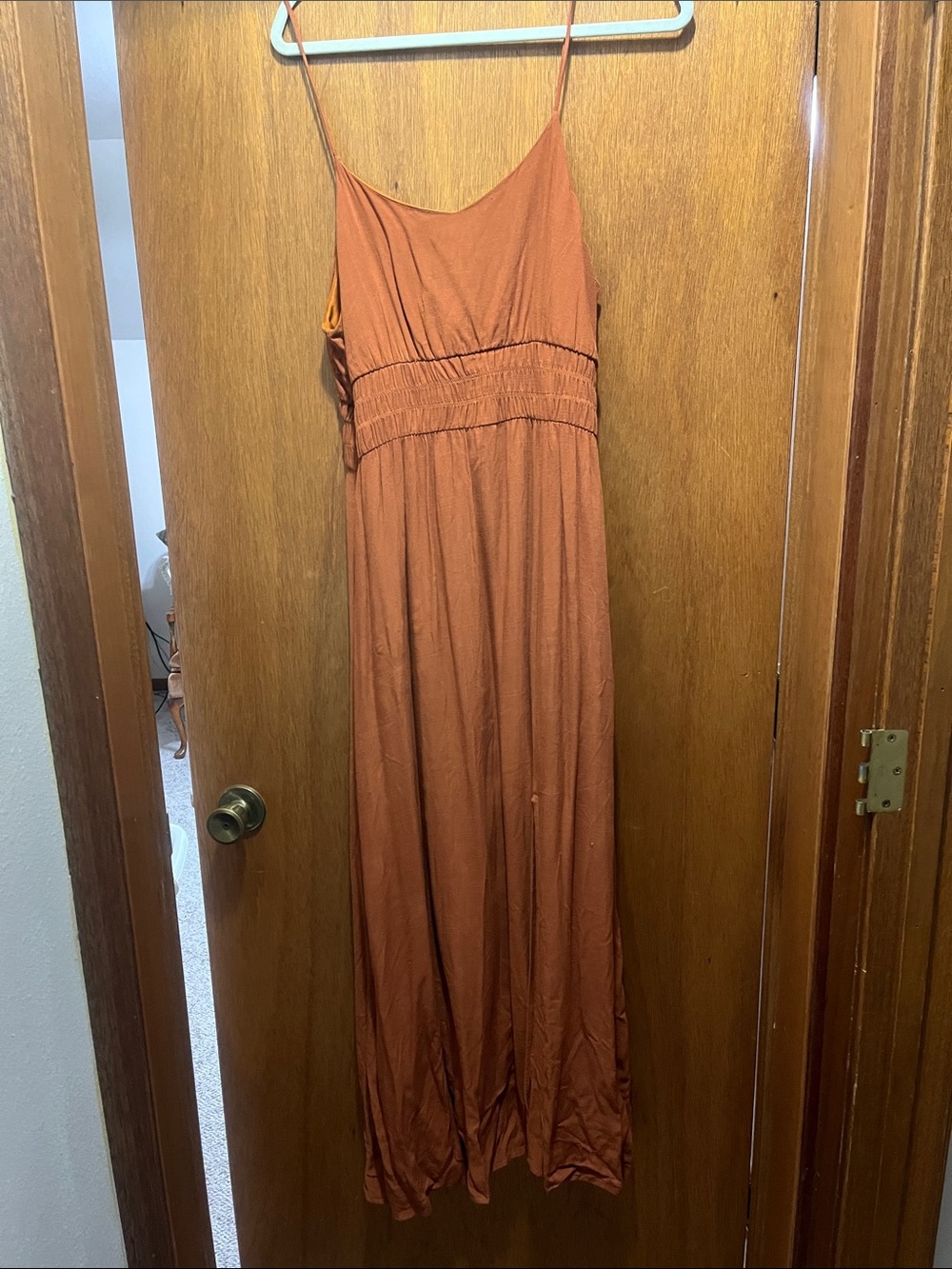 Spaghetti-Strap Rust Maxi Dress Size Xl